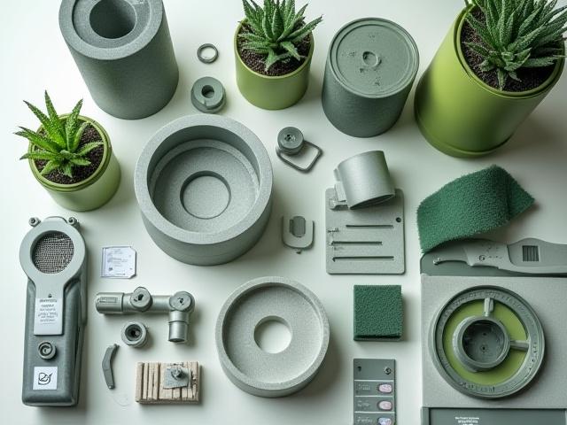 Sustainable car parts na nakaayos sa isang malinis na workshop